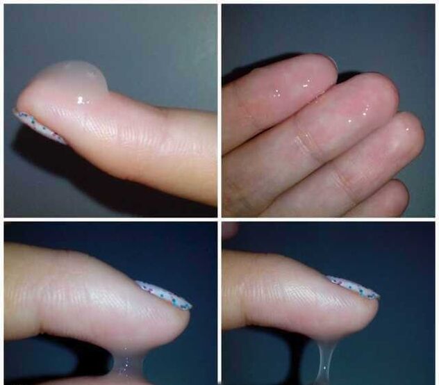 pre-seminal fluid of a man during arousal